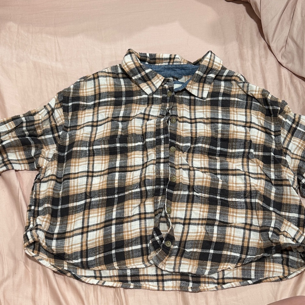 American eagle cropped flannel
